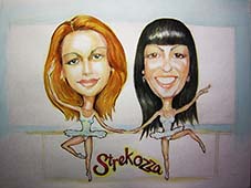 шарж двух балерин