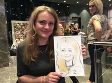 шарж молодой женщины в Журавинке крестик черное платье