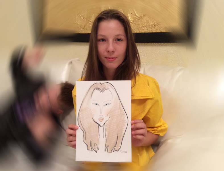 шарж шаржист Михаил Шабалин,Соня позирует,