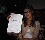 шарж Оли в очках на свадьбе