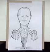 шарж бармена на 23 февраля в Минске от шаржиста Мишеля, Михаила Шабалина